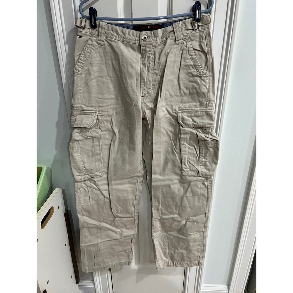 Tommy Hilfiger Tommy Jeans Mens Cargo Pants Khaki Tan 32x32 Vintage Utility